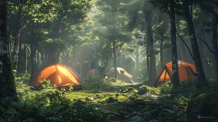 Tents in a Forest