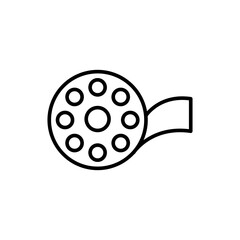 Film strip outline icons, minimalist vector illustration ,simple transparent graphic element .Isolated on white background