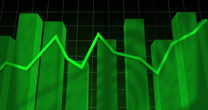 Image of statistical data processing over grid network against black background