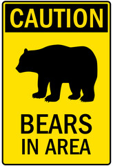 Beware of bear sign bears in area