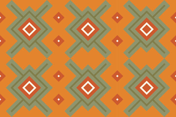 Ikat Seamless Pattern Embroidery Background. Ikat Prints Geometric Ethnic Oriental Pattern traditional.aztec Style Abstract Vector illustration.design for Texture,fabric,clothing,wrapping,sarong.