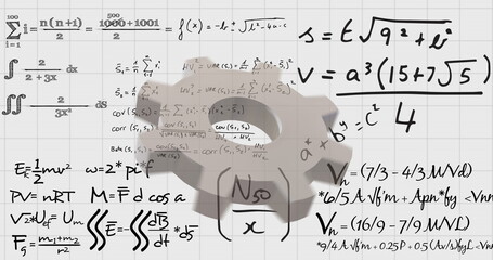 Image of cog over mathematical data processing