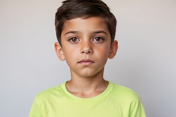 Portrait of a boy with brown eyes and dark hair