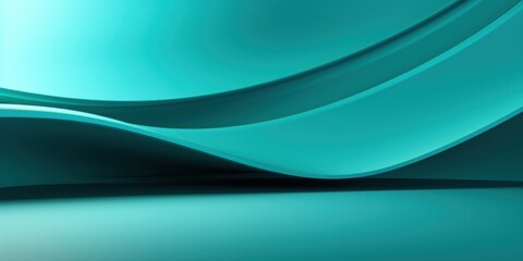 Turquoise background, gradient turquoise wall, abstract banner, studio room. Background for product display with copy space