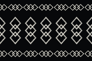 Traditional Ethnic ikat motif fabric background pattern geometric .African Ikat embroidery Ethnic oriental pattern black background wallpaper. Abstract,vector,illustration.Texture,frame,decoration.