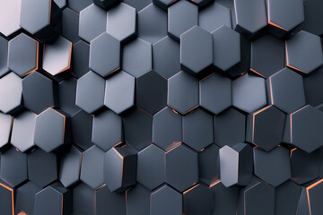 Beautiful abstract background using hexagonal elements AI-generated Image - obrazy, fototapety, plakaty