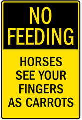 Do not feed animal warning sign