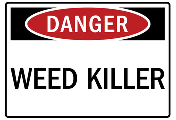 Farm safety sign weed killer