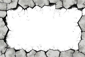 PNG Wall broken border effect manga texture water hole. - obrazy, fototapety, plakaty