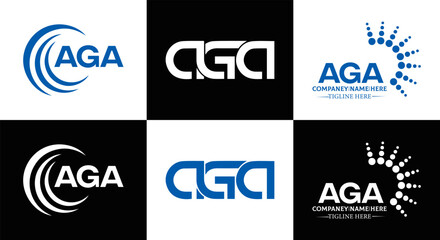 AGA logo. A G A design. White AGA letter. AGA, A G A letter logo design. Initial letter AGA linked circle uppercase monogram logo. A G A letter logo vector design. top logo, Most Recent, Featured,