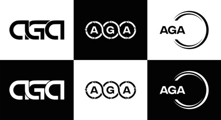 AGA logo. A G A design. White AGA letter. AGA, A G A letter logo design. Initial letter AGA linked circle uppercase monogram logo. A G A letter logo vector design. top logo, Most Recent, Featured,