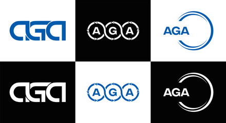 AGA logo. A G A design. White AGA letter. AGA, A G A letter logo design. Initial letter AGA linked circle uppercase monogram logo. A G A letter logo vector design. top logo, Most Recent, Featured,