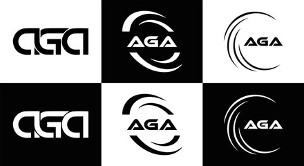 AGA logo. A G A design. White AGA letter. AGA, A G A letter logo design. Initial letter AGA linked circle uppercase monogram logo. A G A letter logo vector design. top logo, Most Recent, Featured,