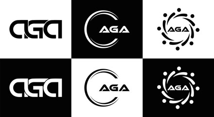 AGA logo. A G A design. White AGA letter. AGA, A G A letter logo design. Initial letter AGA linked circle uppercase monogram logo. A G A letter logo vector design. top logo, Most Recent, Featured,