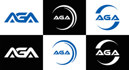 AGA logo. A G A design. White AGA letter. AGA, A G A letter logo design. Initial letter AGA linked circle uppercase monogram logo. A G A letter logo vector design. top logo, Most Recent, Featured,