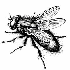 A detailed drawing of a fly