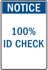 ID badges sign 100% id check