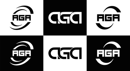 AGA logo. A G A design. White AGA letter. AGA, A G A letter logo design. Initial letter AGA linked circle uppercase monogram logo. A G A letter logo vector design. top logo, Most Recent, Featured,
