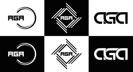 AGA logo. A G A design. White AGA letter. AGA, A G A letter logo design. Initial letter AGA linked circle uppercase monogram logo. A G A letter logo vector design. top logo, Most Recent, Featured,