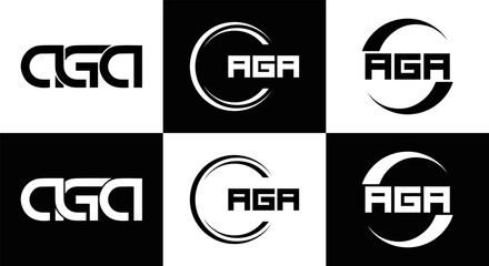 AGA logo. A G A design. White AGA letter. AGA, A G A letter logo design. Initial letter AGA linked circle uppercase monogram logo. A G A letter logo vector design. top logo, Most Recent, Featured,