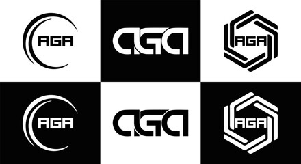 AGA logo. A G A design. White AGA letter. AGA, A G A letter logo design. Initial letter AGA linked circle uppercase monogram logo. A G A letter logo vector design. top logo, Most Recent, Featured,