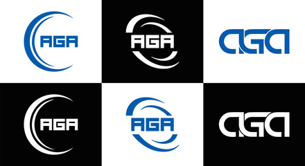 AGA logo. A G A design. White AGA letter. AGA, A G A letter logo design. Initial letter AGA linked circle uppercase monogram logo. A G A letter logo vector design. top logo, Most Recent, Featured,