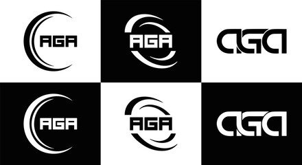 AGA logo. A G A design. White AGA letter. AGA, A G A letter logo design. Initial letter AGA linked circle uppercase monogram logo. A G A letter logo vector design. top logo, Most Recent, Featured,