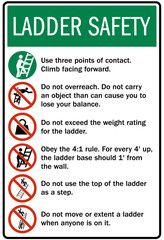 ladder safety sign
