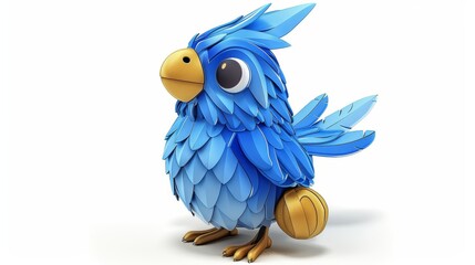 Brochure template with ornamental twitter bird stylized in decorative style