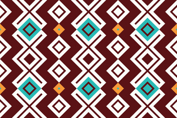 Motif Ikat Seamless Pattern Embroidery Background. Ikat Pattern Geometric Ethnic Oriental Pattern Traditional. Ikat Aztec Style Abstract Design for Print Texture,fabric,saree,sari,carpet.