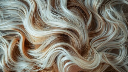 Elegant blonde hair backdrop  showcasing smooth, shiny, healthy hair as a stunning background - obrazy, fototapety, plakaty