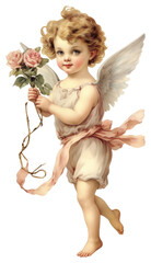 PNG A child angel flower cupid cute. AI generated Image by rawpixel.