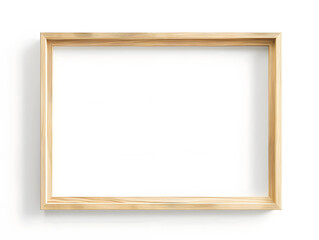Thin wooden frame mock up isolated on white background