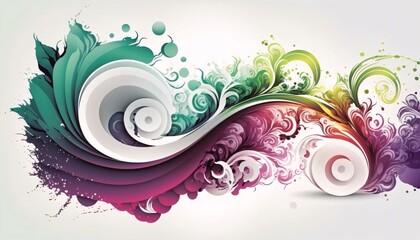 abstract colorful background with swirls and place for your text.