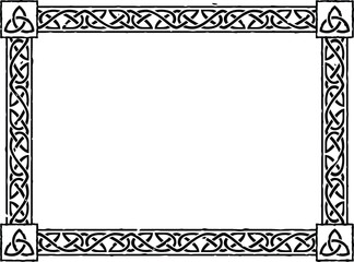 Large Rectangular Celtic Frame - Triquetras
