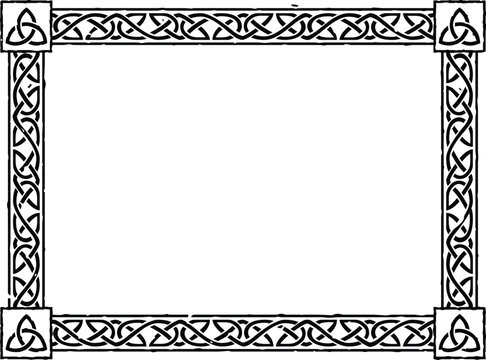 Large Rectangular Celtic Frame - Triquetras