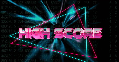 Image of high score text over neon pattern