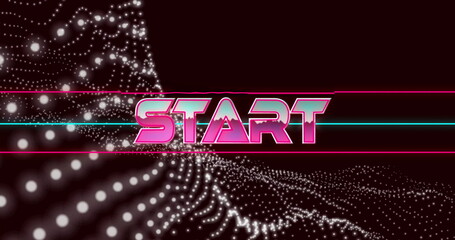 Image of start text over neon pattern background