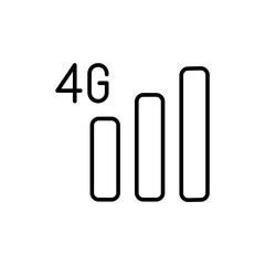 4G signal outline icons, minimalist vector illustration ,simple transparent graphic element .Isolated on white background