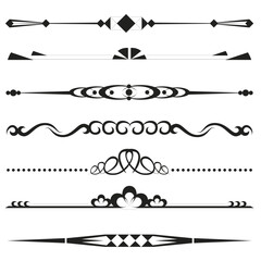 Hand drawn text dividers vintage ornaments collection. Vintage borders and wedding laurels.