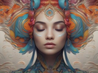 woman with auditory hallucinations. generated with AI