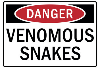 Snake warning sign venomous snakes