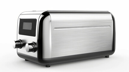Obraz premium Stainless steel modern toaster on white