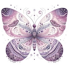 A butterfly BOHO pattern insect watercolor clipart
