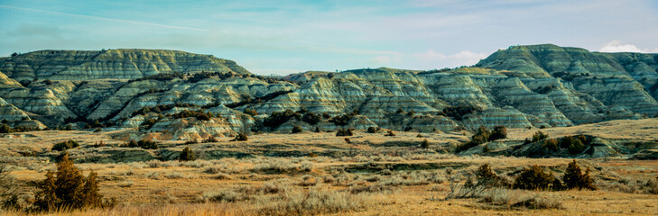 Panoramic View of North Dakota Badlands