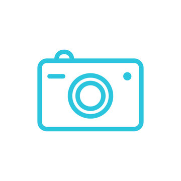 Camera icon. Isolated on white background. From blue icon set.