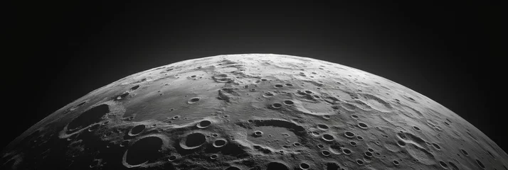 Foto op Aluminium High-resolution close-up view of the moon revealing intricate details and craters on its surface © gunzexx