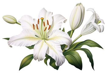 PNG Flower plant white lily - obrazy, fototapety, plakaty