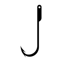 A simple fishing hook isolated on a transparent background
