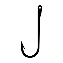 A simple fishing hook isolated on a transparent background